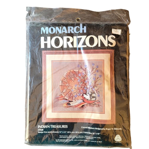 Indian Treasures Vintage Crewel Stitchery Kit Monarch Horizons CR28 Indigenous - Picture 6 of 9